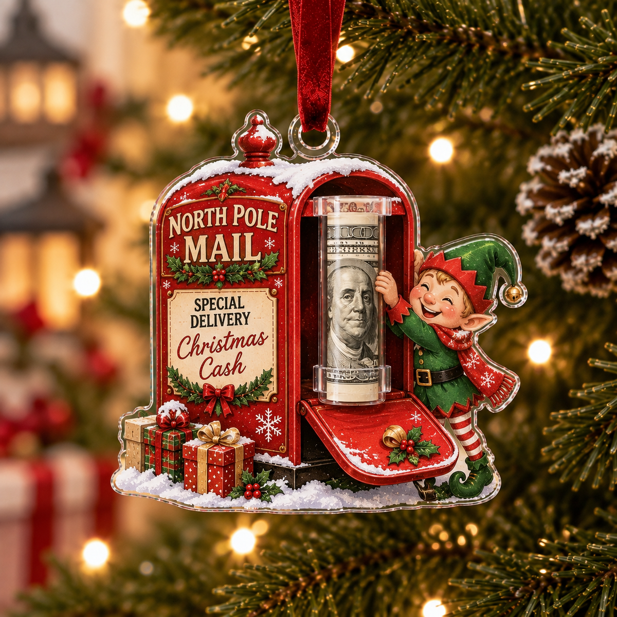 🎄 Christmas Cash Holder Ornament — Because Cash Always Fits!