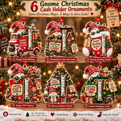 🎄 Gnome Christmas Cash Holder Ornament