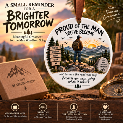 🏔️ Keep Going Men’s Motivational Ornament