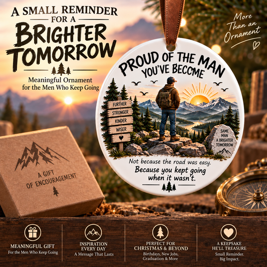 🏔️ Keep Going Men’s Motivational Ornament