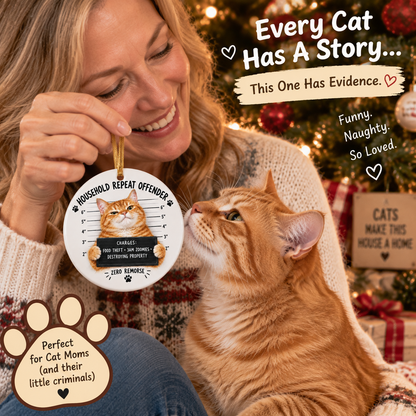 😼 Cat Mugshot Ornament Collection