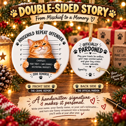 😼 Cat Mugshot Ornament Collection
