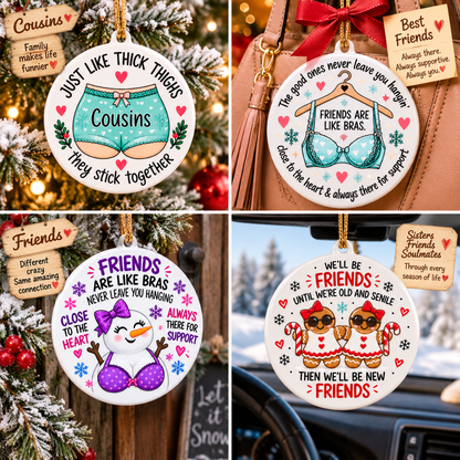 🎄 Funny Friendship Ceramic Christmas Ornaments – ⏰3 Days Only, Then Back to Full Price!🔥