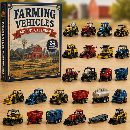Farming Vehicles World Advent Calendar 2026 - 24-Day Festive Countdown, Acrylic Charms Blind Box