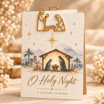 Faith-Inspired Christian Greeting Cards with Gold Scripture Paper Clips