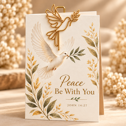 Faith-Inspired Christian Greeting Cards with Gold Scripture Paper Clips