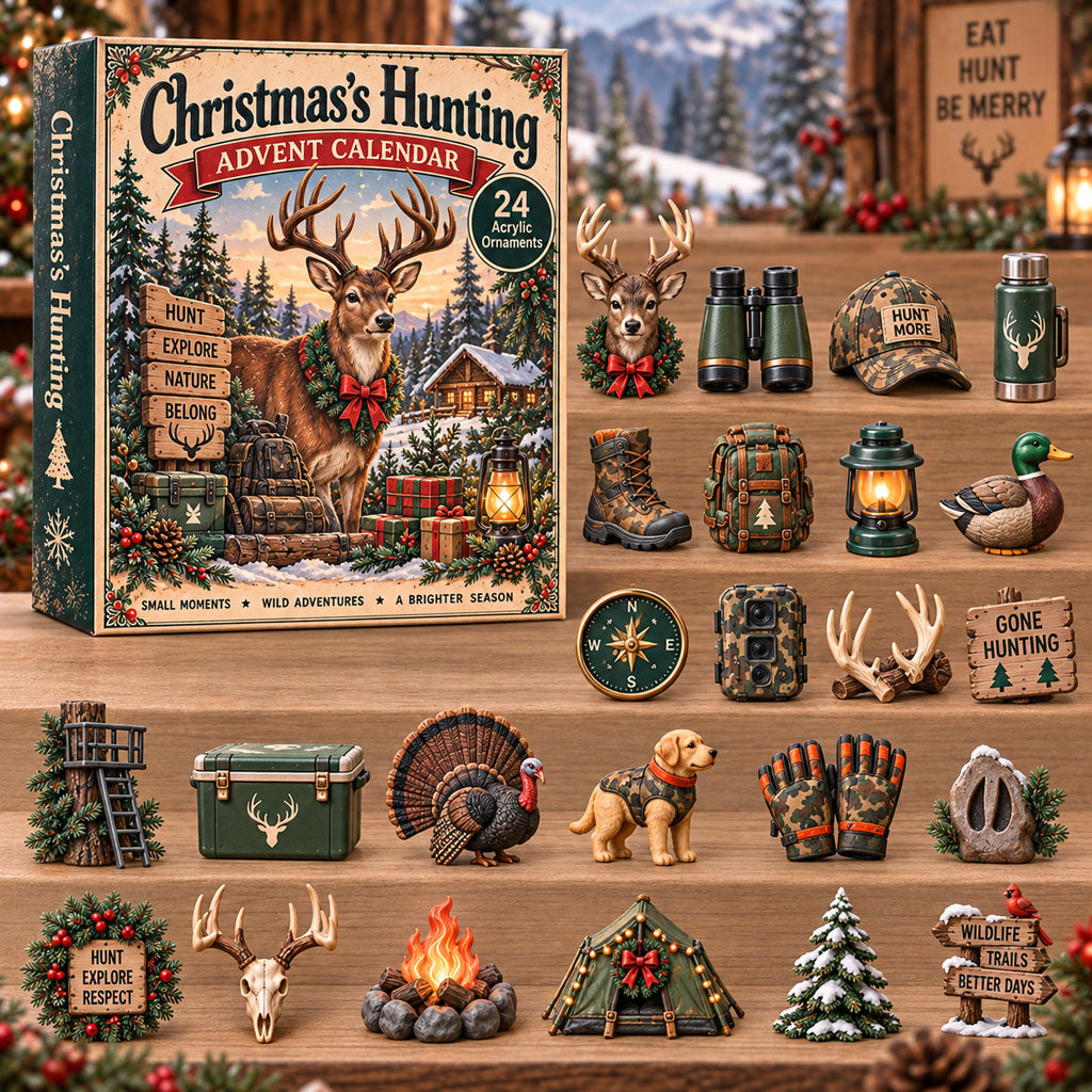 Christmas Hunting Advent Calendar 2026 - 24-Day Festive Countdown, Acrylic Charms Blind Box