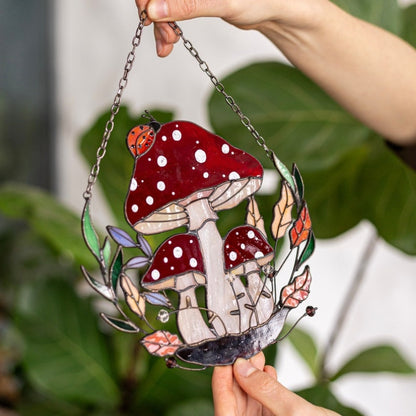 🍄Stained Glass Suncatcher Fly Agaric