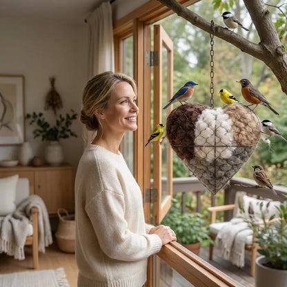 🔥LAST DAY 50% OFF - 🕊️🏡Handmade Natural Alpaca Fiber Bird Nesting Heart❤️Bird lovers gift