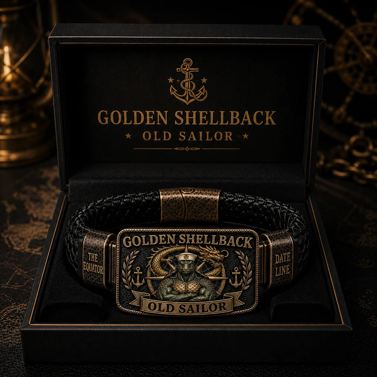 ⚓ Golden Shellback Bracelet – A Timeless Tribute to the Old Sailor