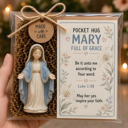✨✝️ Faith Pocket Hug Keepsake – Jesus, Mary & Guardian Angel Encouragement Gift