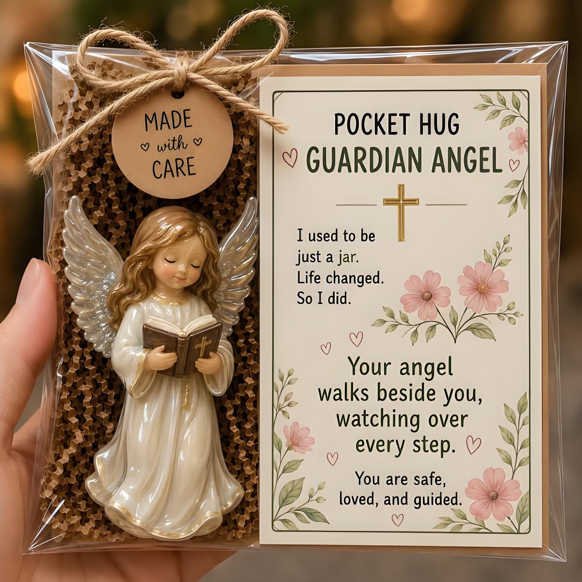 ✨✝️ Faith Pocket Hug Keepsake – Jesus, Mary & Guardian Angel Encouragement Gift