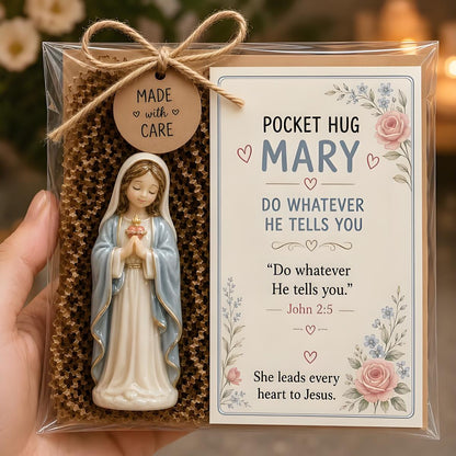 ✨✝️ Faith Pocket Hug Keepsake – Jesus, Mary & Guardian Angel Encouragement Gift
