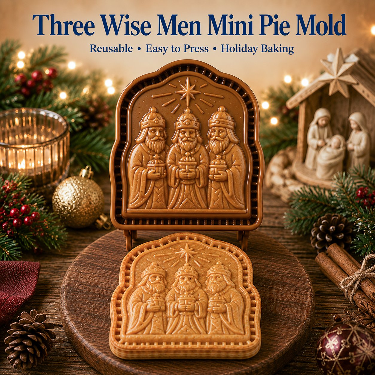 ✝️ Faith & Nativity Christmas Mini Pie Mold Collection