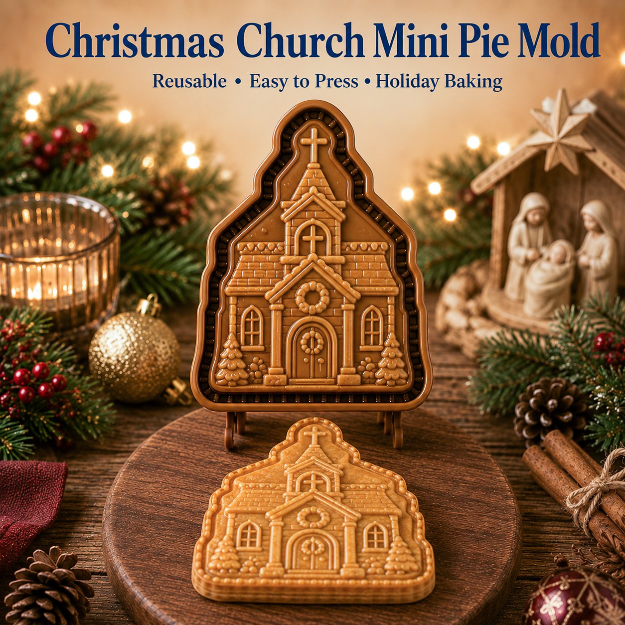 ✝️ Faith & Nativity Christmas Mini Pie Mold Collection