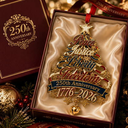 🎄✨ 250th Anniversary Patriotic Christmas Tree Ornament