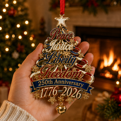 🎄✨ 250th Anniversary Patriotic Christmas Tree Ornament