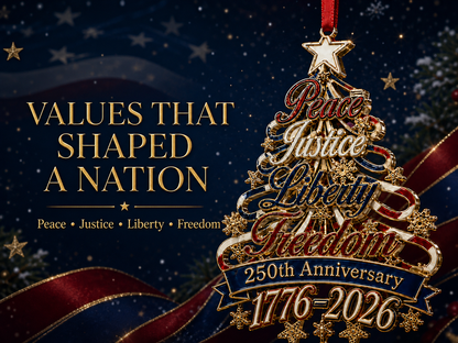 🎄✨ 250th Anniversary Patriotic Christmas Tree Ornament