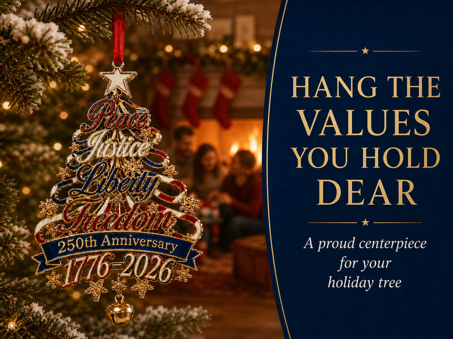 🎄✨ 250th Anniversary Patriotic Christmas Tree Ornament