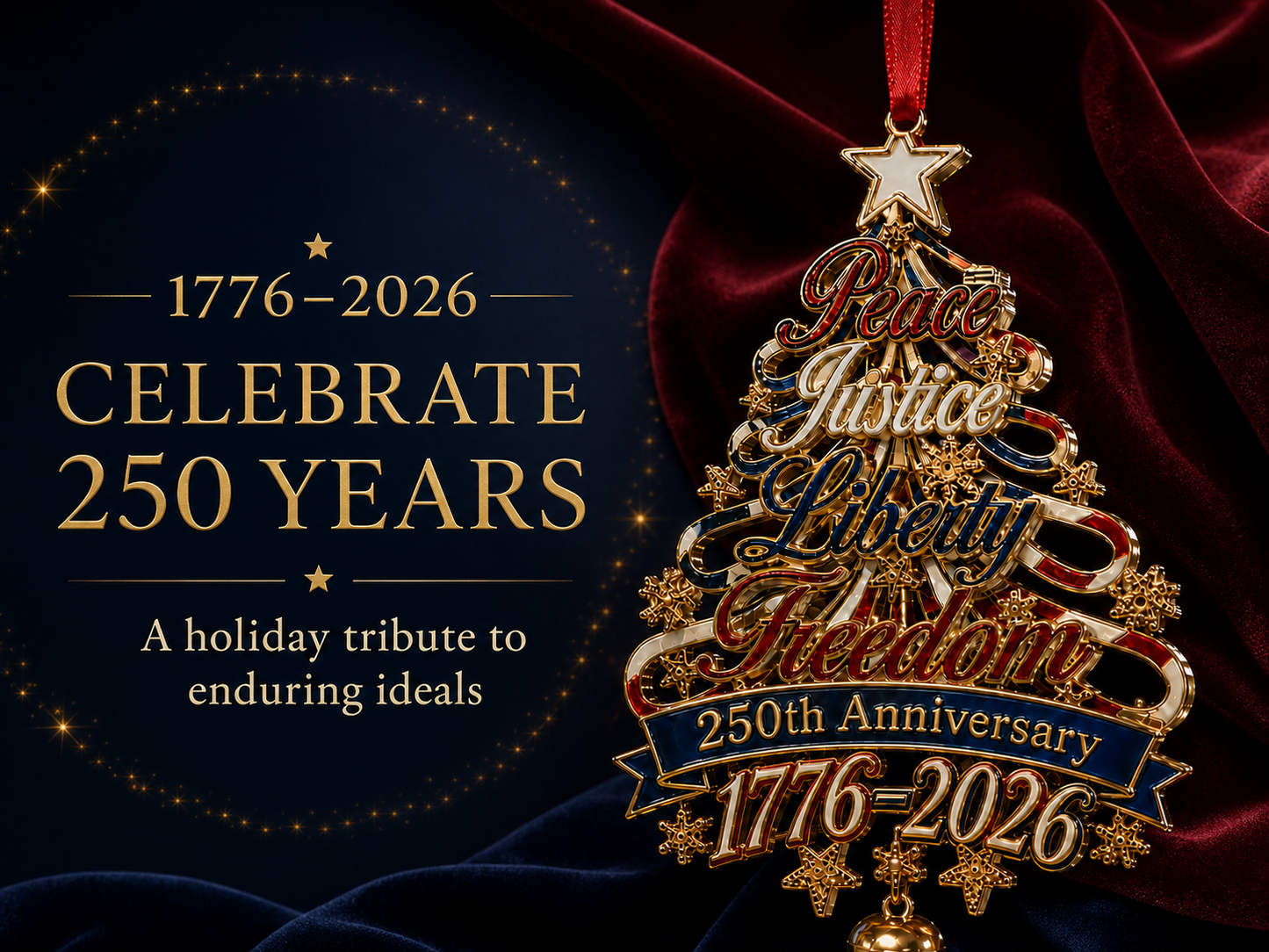 🎄✨ 250th Anniversary Patriotic Christmas Tree Ornament