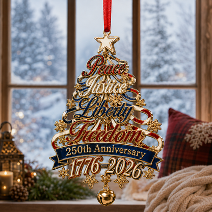 🎄✨ 250th Anniversary Patriotic Christmas Tree Ornament