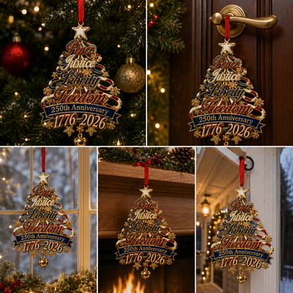 🎄✨ 250th Anniversary Patriotic Christmas Tree Ornament