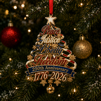 🎄✨ 250th Anniversary Patriotic Christmas Tree Ornament