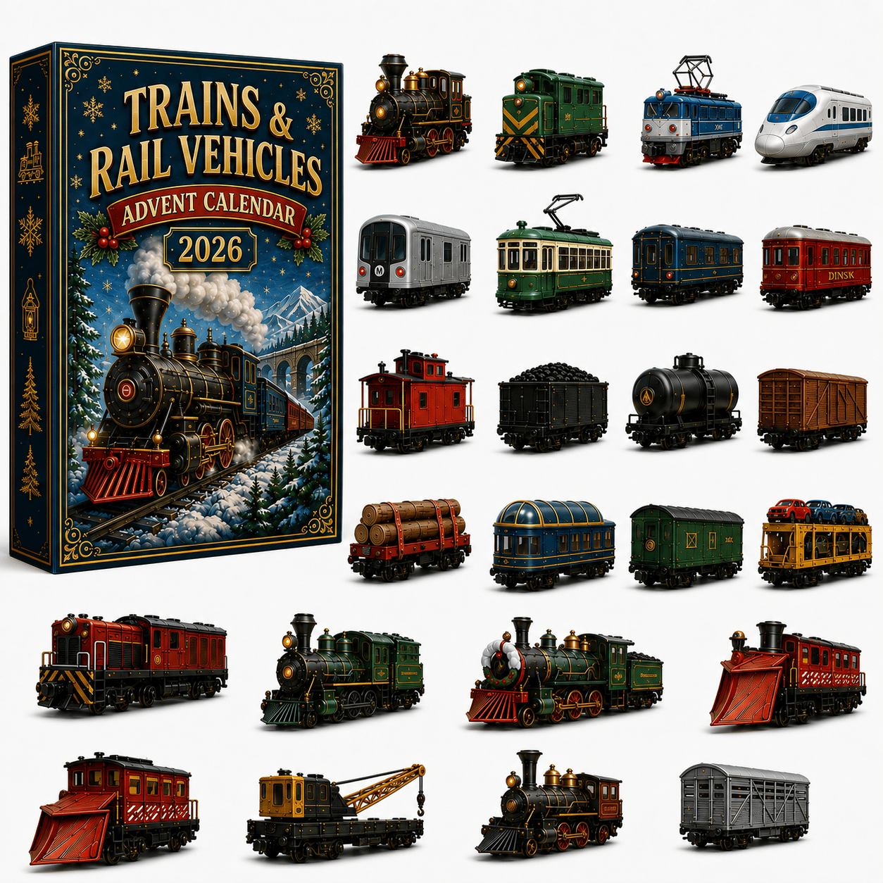 🎄 TRAINS & RAIL VEHICLES ADVENT CALENDAR 2026