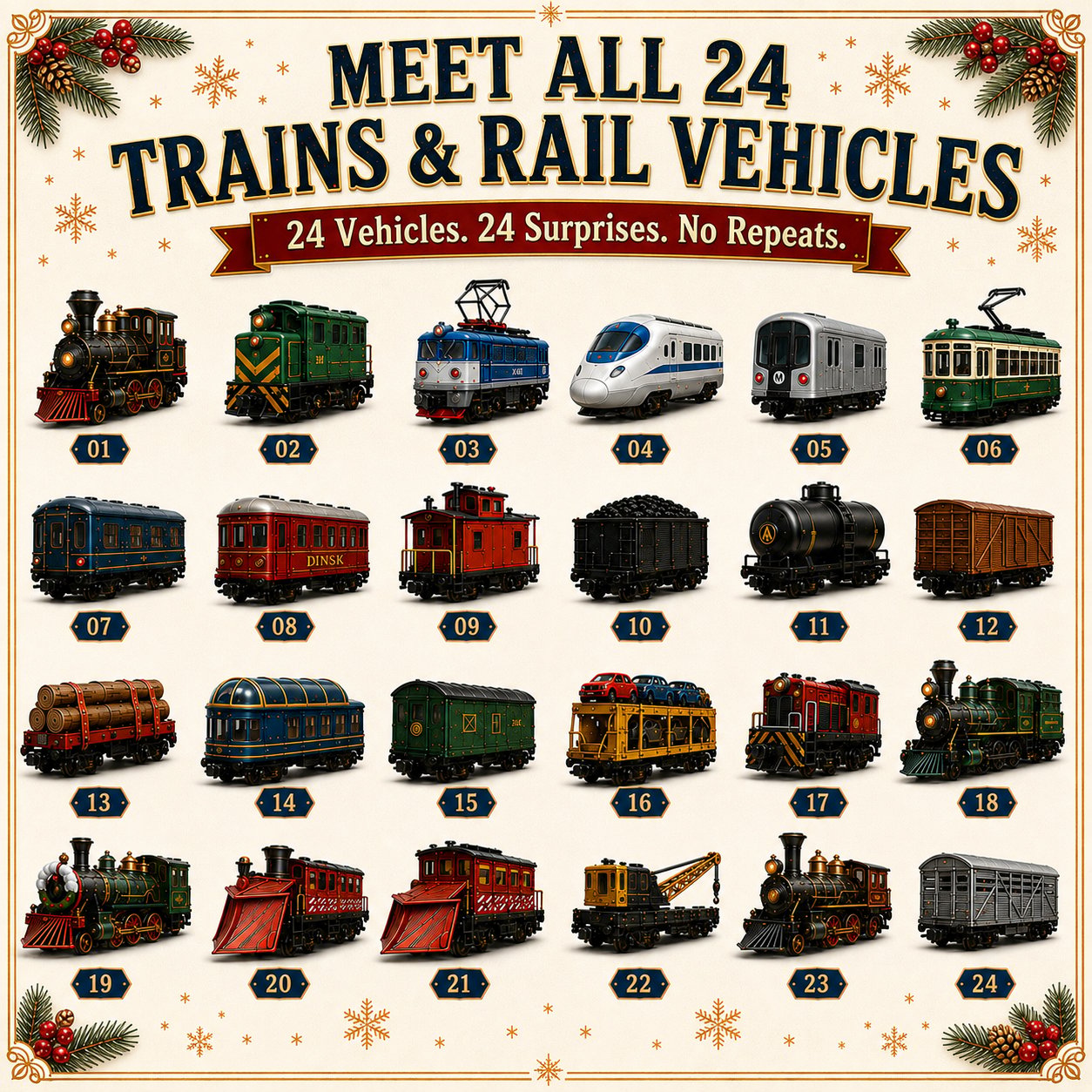 🎄 TRAINS & RAIL VEHICLES ADVENT CALENDAR 2026