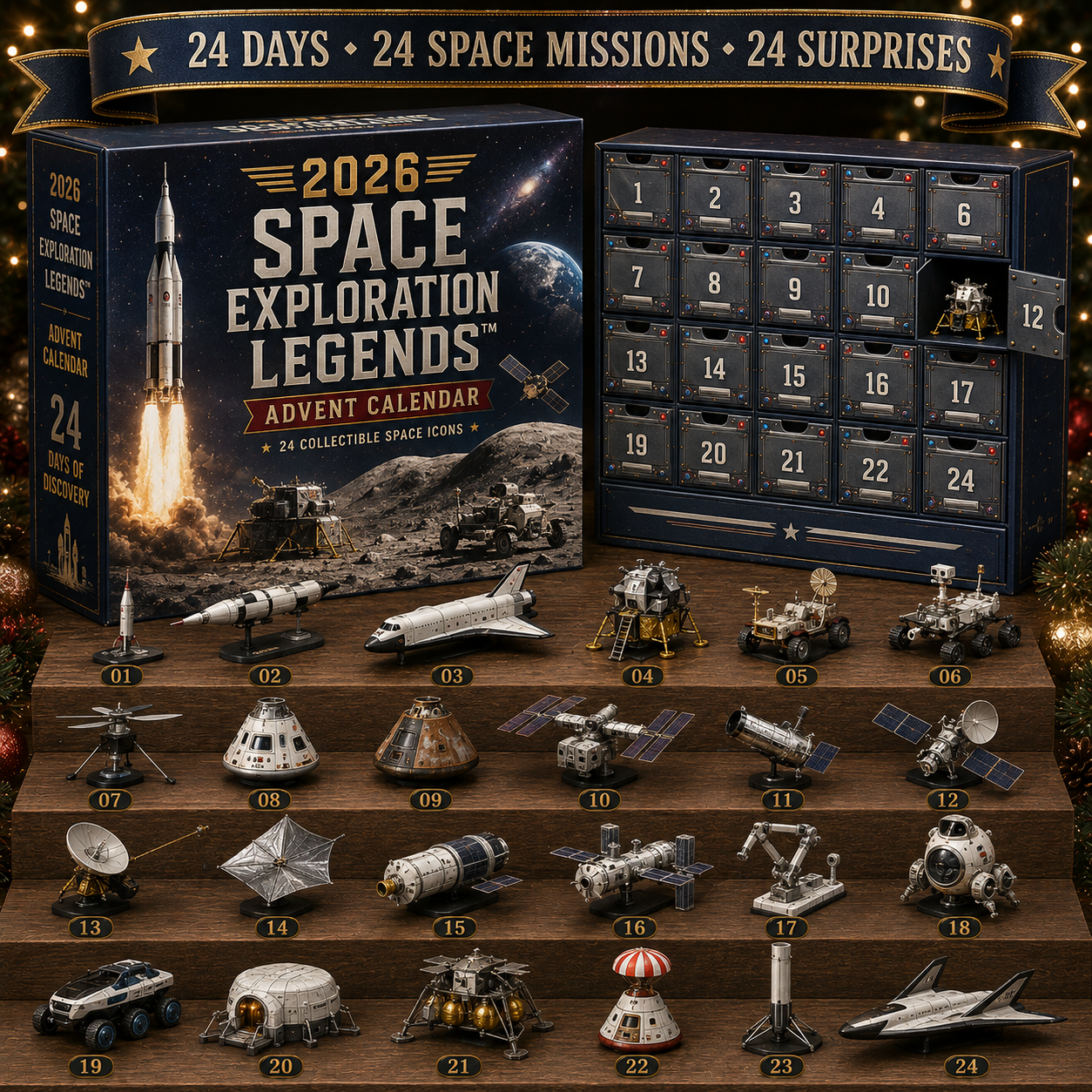 2026 Space Exploration Legends Advent Calendar – 24 Days of Space Missions, 24 Collectible Surprises