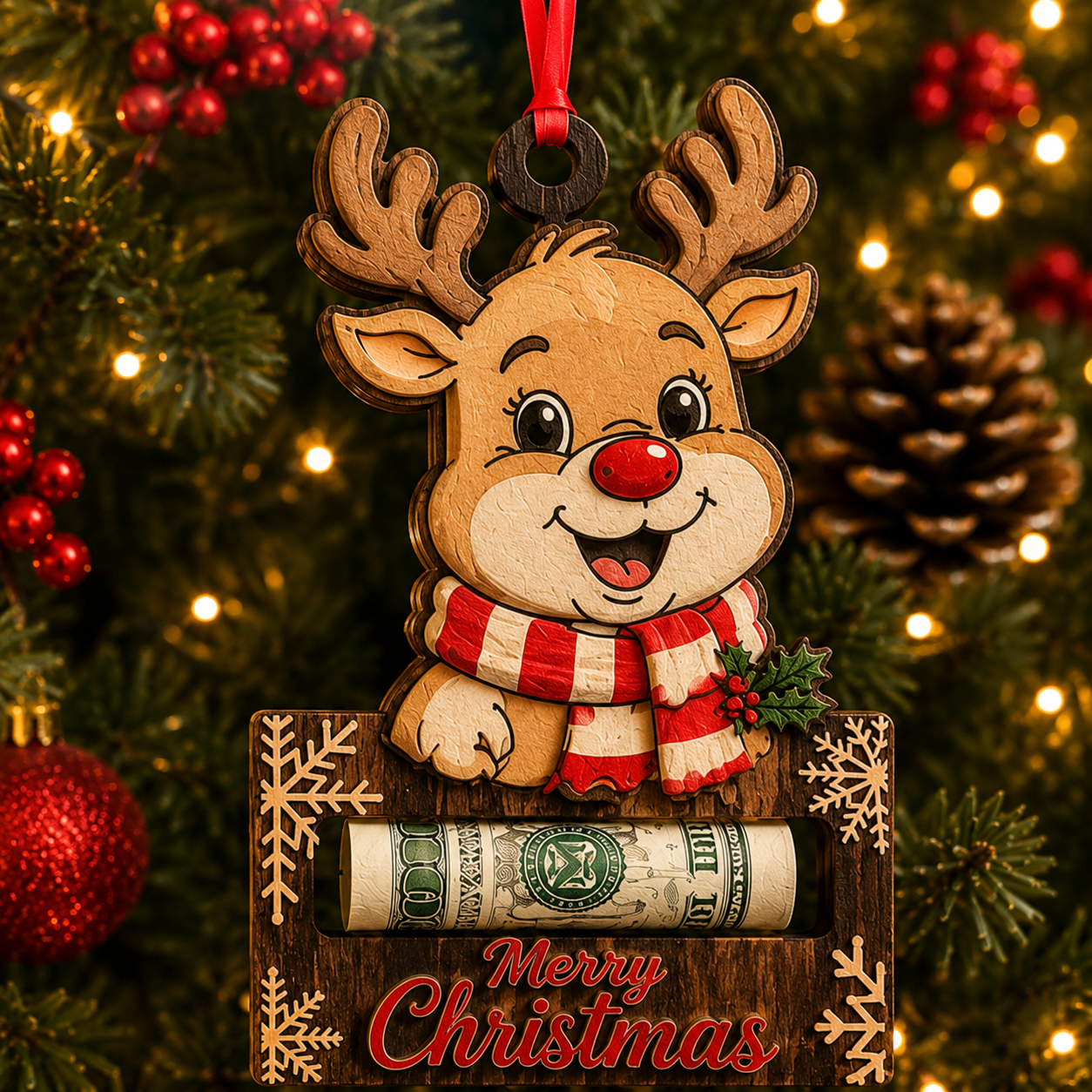 💵✨ Christmas Cash Gift Ornament