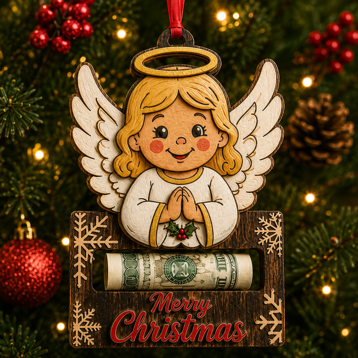 💵✨ Christmas Cash Gift Ornament