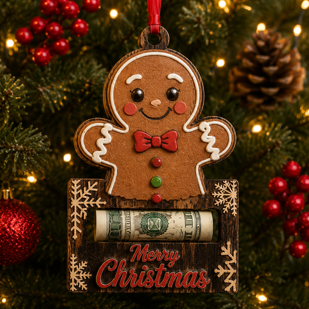 💵✨ Christmas Cash Gift Ornament