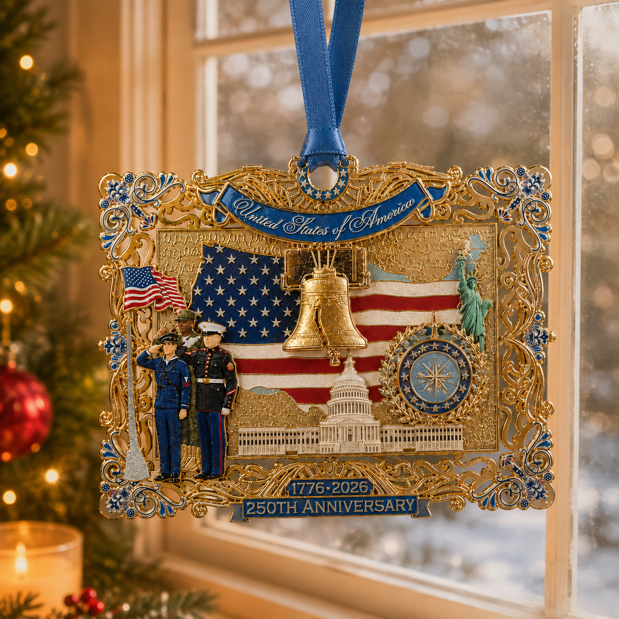 🇺🇸 250th Anniversary Liberty Heritage Christmas Hanging Ornament