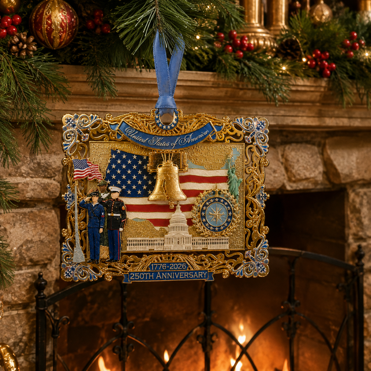 🇺🇸 250th Anniversary Liberty Heritage Christmas Hanging Ornament