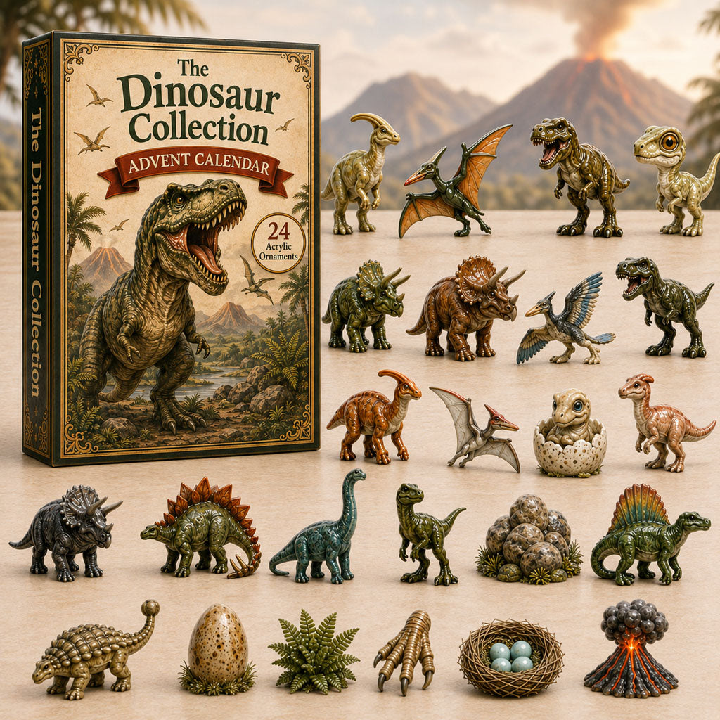 24 Days Prehistoric Advent Calendar 2026 - Dinosaur Toy Surprise Christmas Countdown Collection