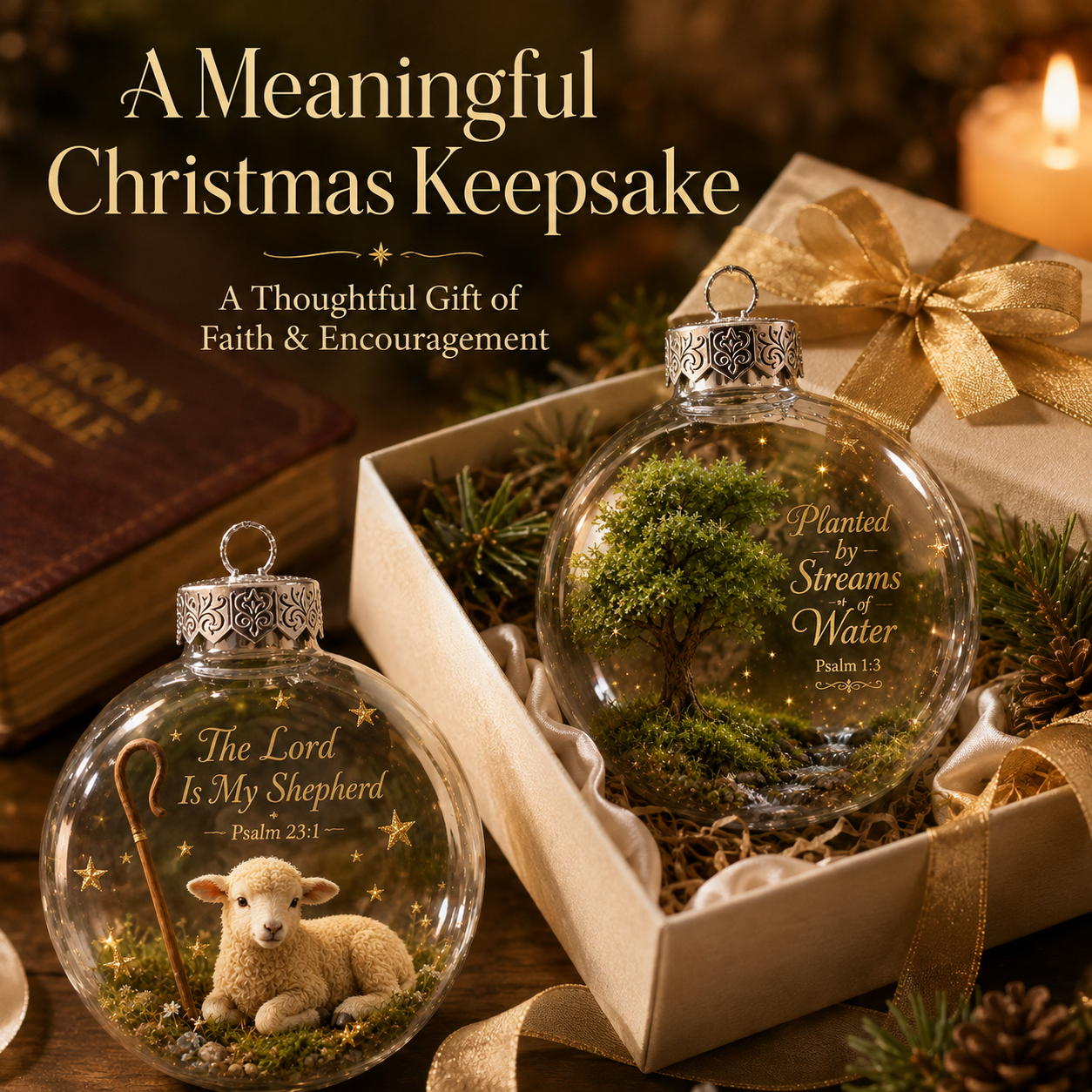 🙏 Psalms Scripture Christmas Ornament – A Beautiful Reminder of Faith 🎄✨