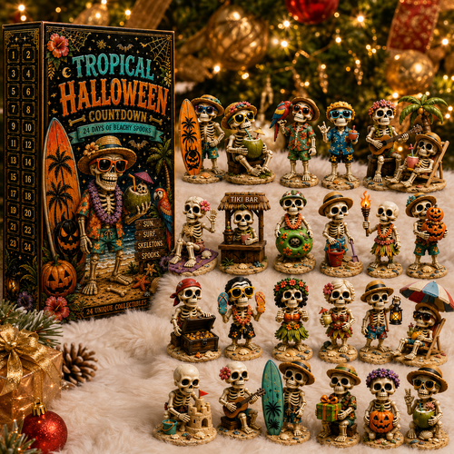 ✨24-Day Christmas Countdown Advent Calendar – Beach Vacation Skeleton Ornament