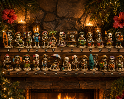 ✨24-Day Christmas Countdown Advent Calendar – Beach Vacation Skeleton Ornament