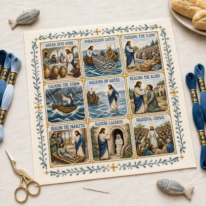 ✝️ Beginner-Friendly Life of Jesus Bible Story Cross Stitch DIY Kit