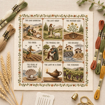 ✝️ Beginner-Friendly Life of Jesus Bible Story Cross Stitch DIY Kit