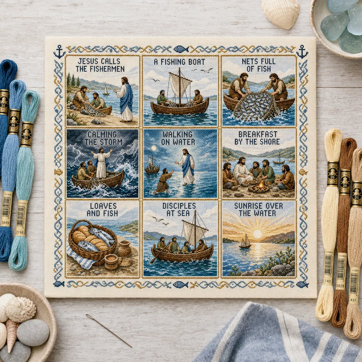 ✝️ Beginner-Friendly Life of Jesus Bible Story Cross Stitch DIY Kit