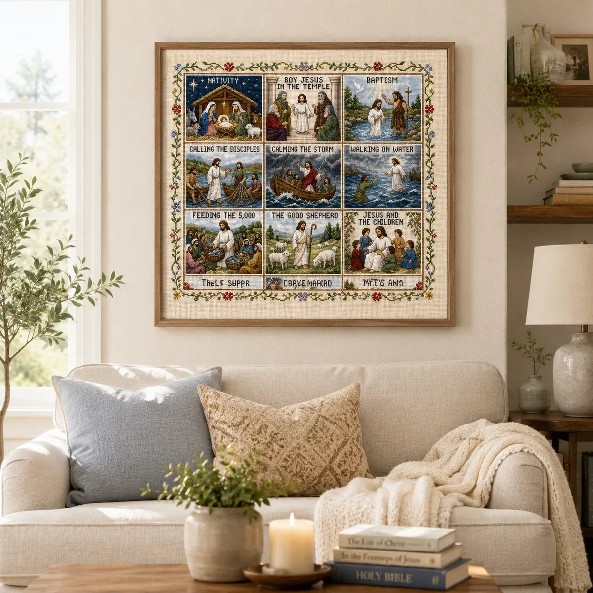 ✝️ Beginner-Friendly Life of Jesus Bible Story Cross Stitch DIY Kit