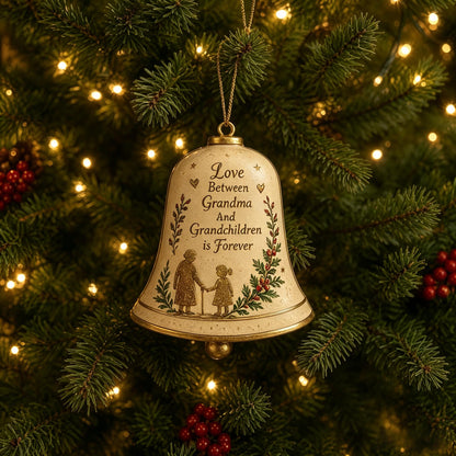 🔔 Sentimental Christmas Bell Ornament – 3D Keepsake with Gold Accents & Heartfelt Verse