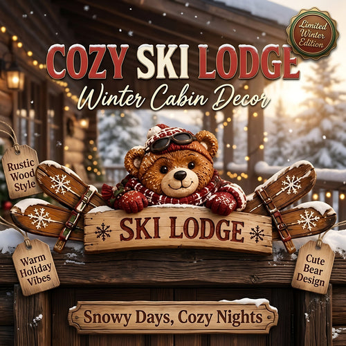 🎄 Rustic Winter Mountain Cabin Door Frame Decor