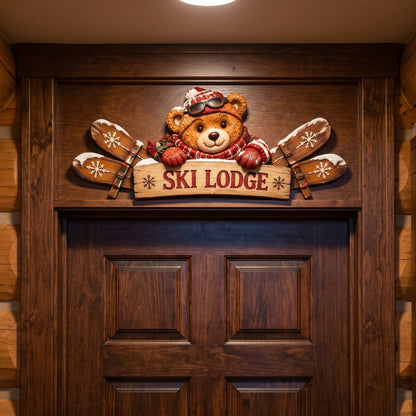 🎄 Rustic Winter Mountain Cabin Door Frame Decor