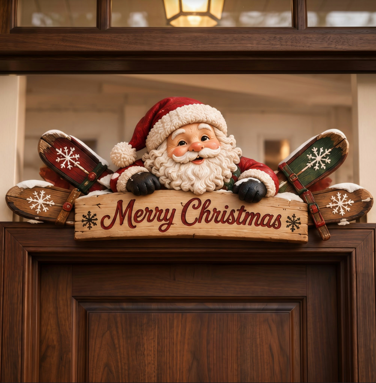 🎄 Rustic Winter Mountain Cabin Door Frame Decor