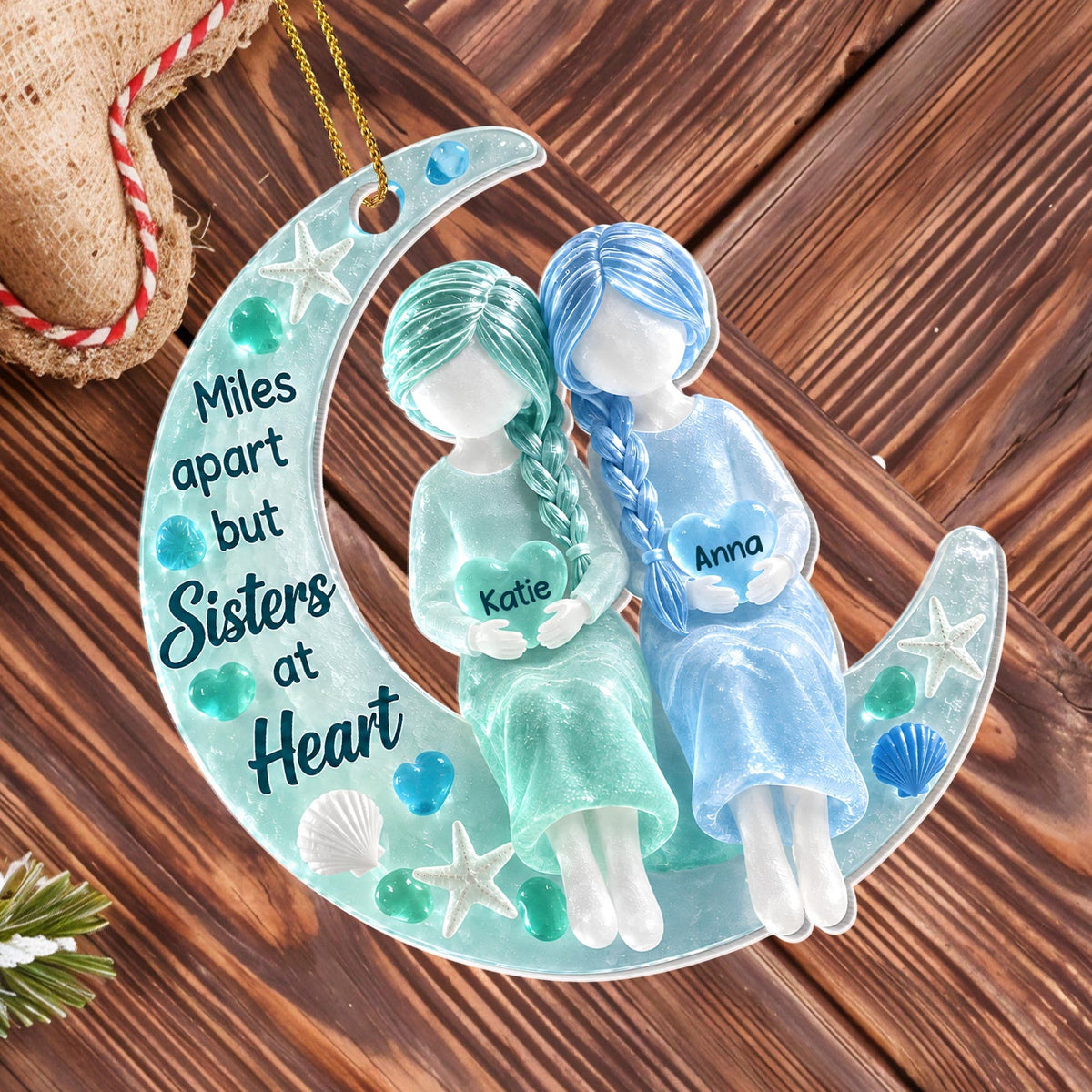 💕 Personalized Sister Ceramic Ornament