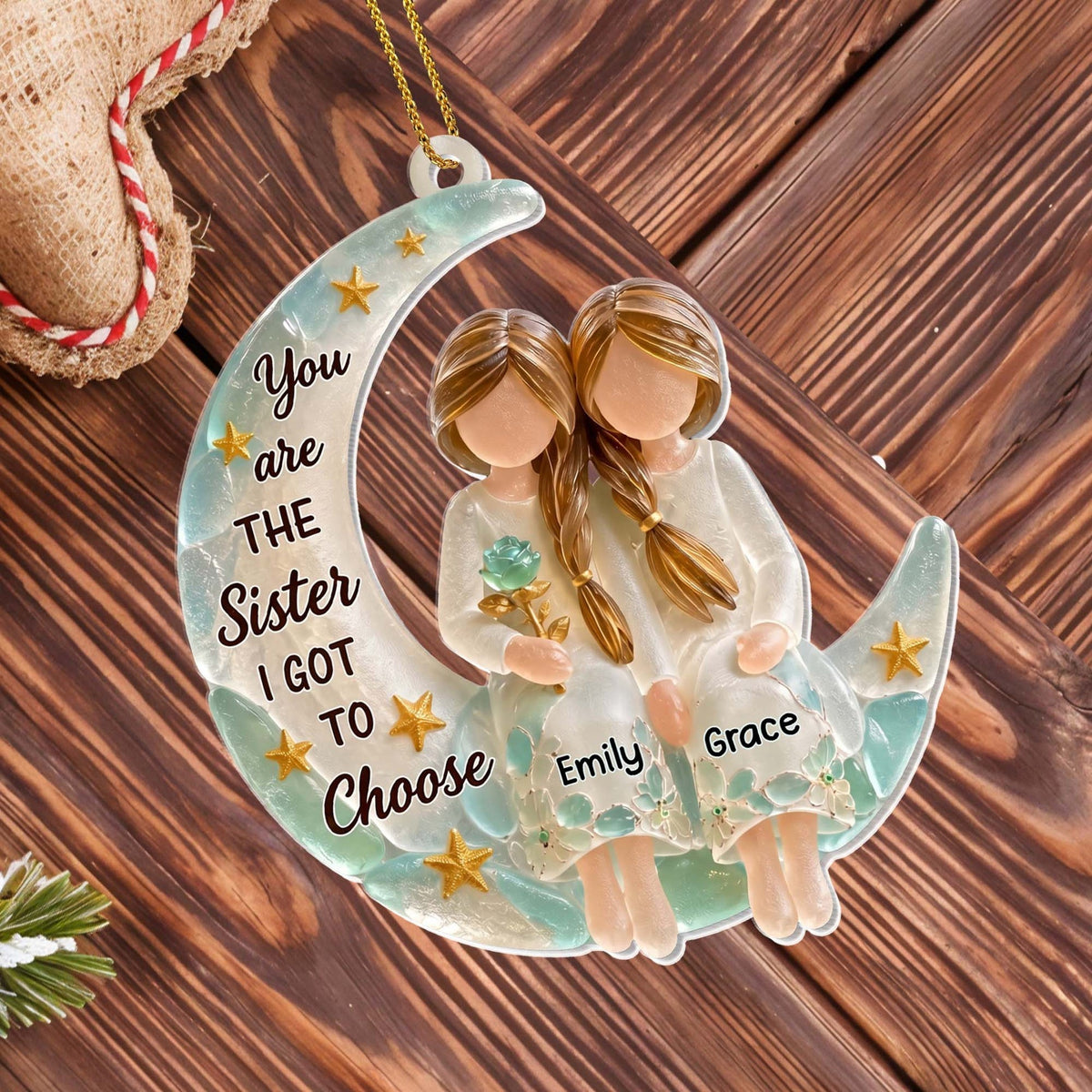 💕 Personalized Sister Ceramic Ornament