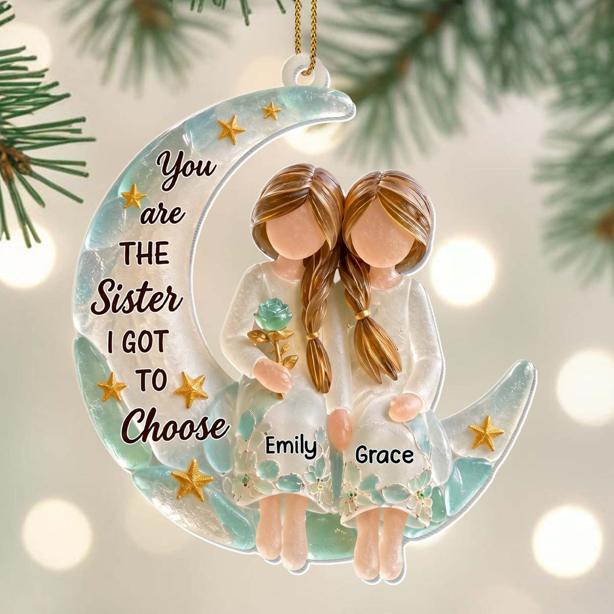 💕 Personalized Sister Ceramic Ornament